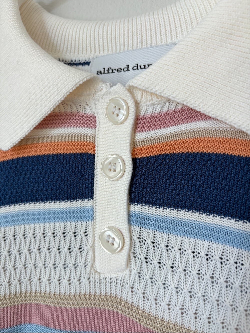 Vintage Alfred Dunner Knit Polo Shirt Size Medium Grandpacore Grannycore Blue - Picture 2 of 9